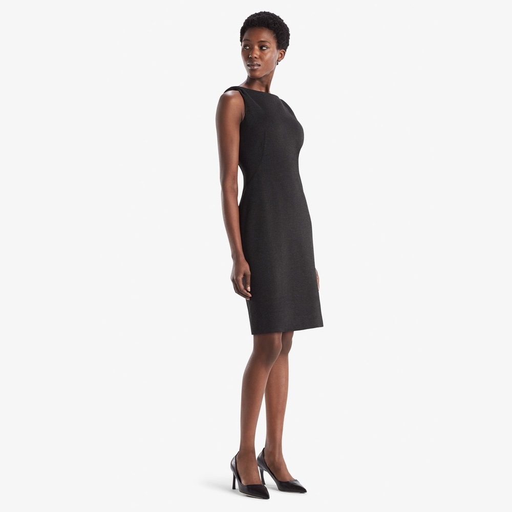 M.M. LaFleur The Lydia Dress—Textured Ponte, Charcoal Sz 0